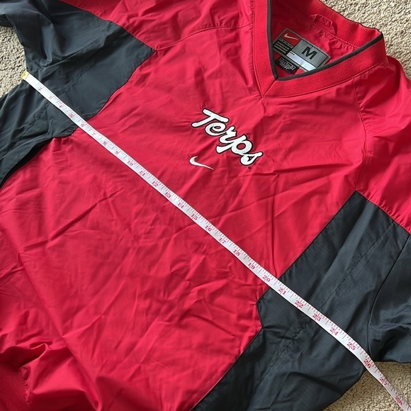 Vintage 90s Nike Center Swoosh Maryland Terrapins Terps Windbreaker Red Black - Picture 10 of 10